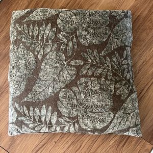 Sage/Brown Soft Velour Large Throw Pillow